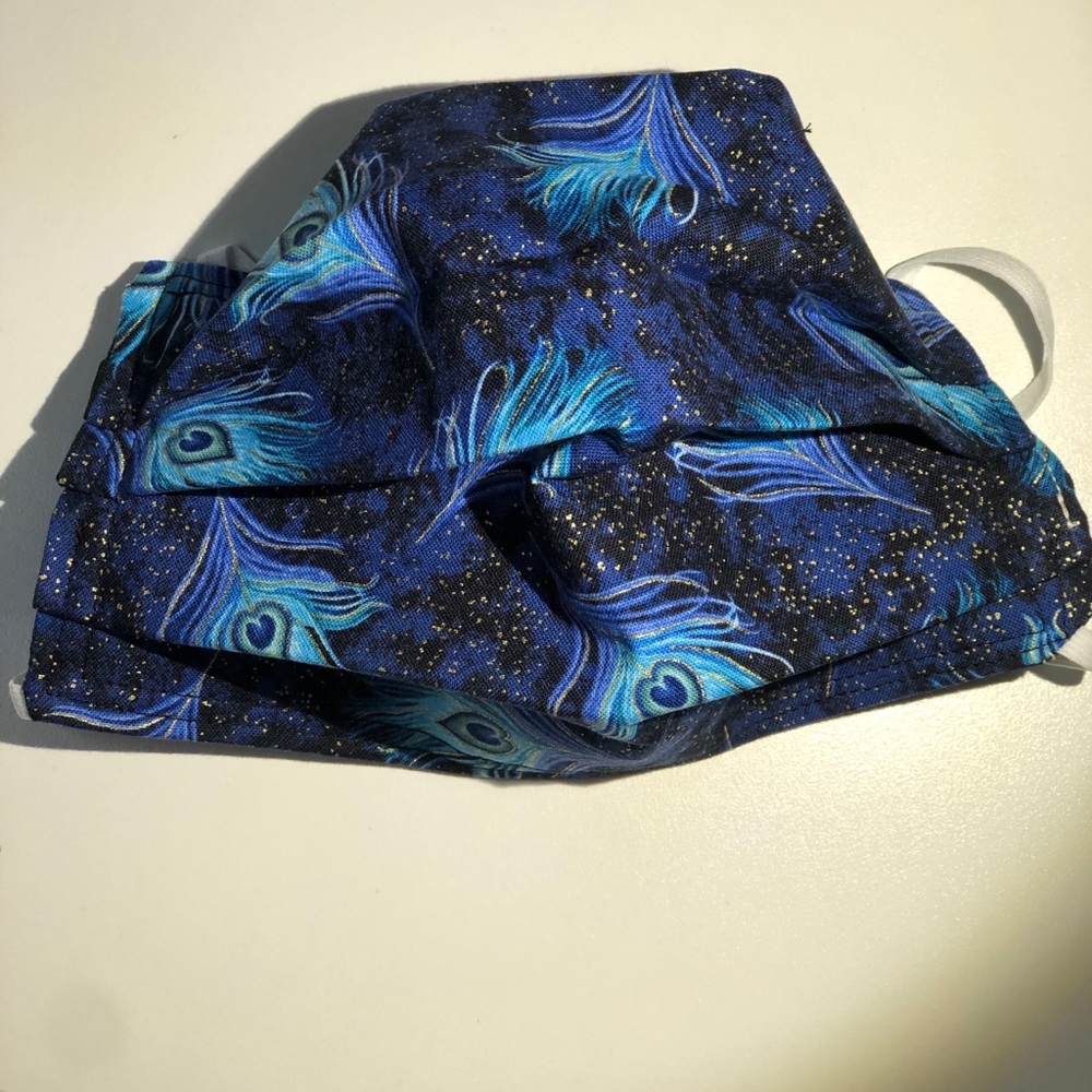 Pleated Peacock face mask #148